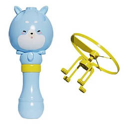 Генератор мильних бульбашок Bubble Toy баббл тієї пухирчаста машина з літаючим пропелером Блакитний