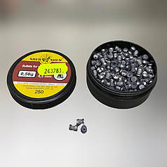 Кулі пневматичні Шершень кал. 4.5 мм, вага - 0.5 г, 250 шт/уп., кульки для пневматики з плоскою головкою