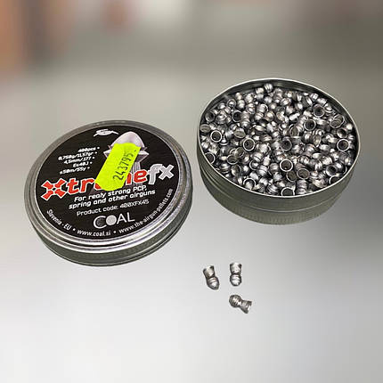 Кулі пневматичні Coal Xtreme FX кал. 4.5 мм, вага – 0.750 г, 400 шт/уп., точні важкі кульки для пневматики, для полювання, фото 1