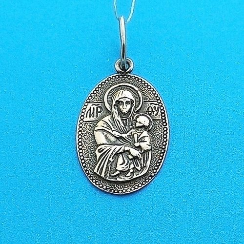 Срібна ладанка Марія з Ісусом християнський медальйон зі срібла 925 проби (3,74г)