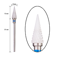 Фреза керамічна — конус M 3/32" Conical Shape діаметр 6 мм, робоча частина 13 мм, синя