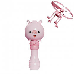 Генератор мильних бульбашок Bubble Toy баббл тієї бульбашкова машина з літаючим пропелером Рожевий