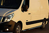 Бічні пороги труби D60 на Opel Movano 2010+ Пороги труба з проходом для Опель Мовано EXL-база, фото 4