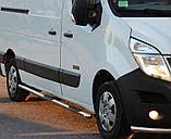 Бічні пороги труби D60 на Opel Movano 2010+ Пороги труба з проходом для Опель Мовано S-база, фото 4