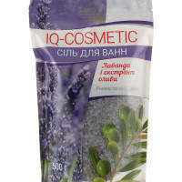 Сіль для ванн IQ-Cosmetic Лаванда і екстракт оливи 500 г (4820049382525)