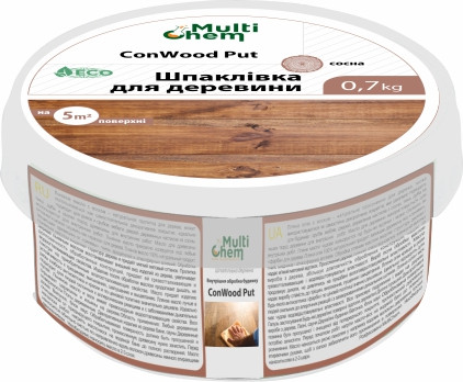 Шпаклівка антисептична для деревини Біла ConWood Put, 1 л