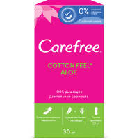 Гигиенические прокладки Carefree Cotton Aloe с экстрактом хлопка и алоэ 30 шт. (3574661565040)