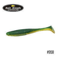 Силиконовая приманка, Съедобный силикон Bait Breath E.T.Shad 2,8" (8 шт) (958 Gold Green (2 tone color))