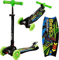Самокат Best Scooter Maxi (складне кермо, колеса світяться, ліхтар) арт. L-8574