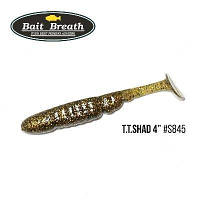 Силиконовая приманка, Съедобный силикон Bait Breath T.T.Shad 4" (6 шт) (S845 Gold melon)