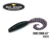 Силиконовая приманка, Съедобный силикон Bait Breath Curly Grub 4,5" (8шт) (Ur26 Junberg/green*seed)