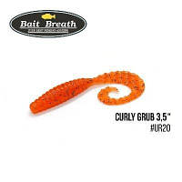 Силиконовая приманка, Съедобный силикон Bait Breath Curly Grub 3,5" (10шт) (Ur20 orange/seed)