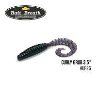 Силиконовая приманка, Съедобный силикон Bait Breath Curly Grub 3,5" (10шт) (Ur26 Junberg/green*seed)