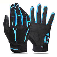 Велосипедные перчатки West Biking 0211191 XL Blue с закрытыми пальцами спортивные с сенсорным откликом SET-22