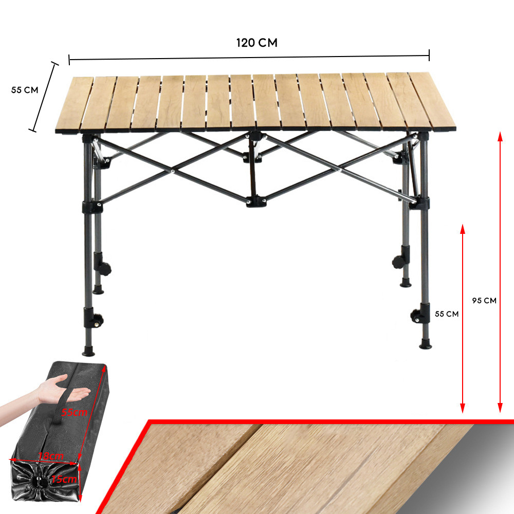 Стол складной Lesko S5423 120*55/95*55 см туристический KRO-89 - фото 2 - id-p1847212093