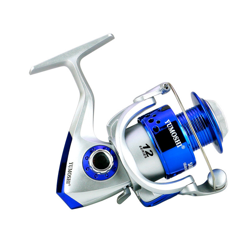 Катушка безынерционная Yumoshi SA Silver-Blue размер 6000 для рыбалки спиннинга KRO-89 - фото 1 - id-p1847212382