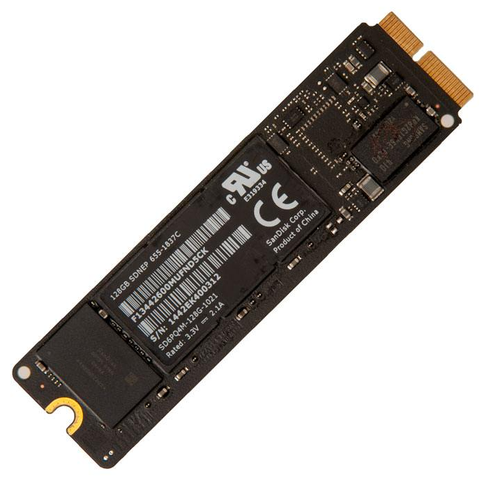 SSD Apple A1465 A1466 12+16 pin (PCI 2.0x2) 128Gb SanDisk SD6PQ4M для MacBook Air,PRO (2013-2017) бу - фото 2 - id-p1847219554
