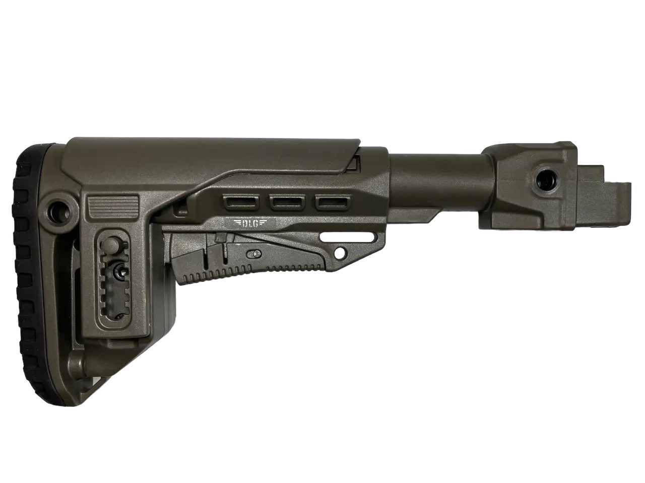 Пряма приклада DLG TACTICAL з регульованим підщічником Mil-Spec з трубкою (антабка на 2 сторони)