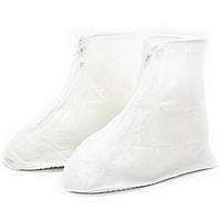 Резиновые бахилы Lesko SB-101 Белый 26 см на обувь от дождя грязи слякоти водонепроницаемые SET-22