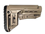 Пряма приклада DLG TACTICAL з регульованим підщічником Mil-Spec з трубкою (антабка на 2 сторони), фото 3
