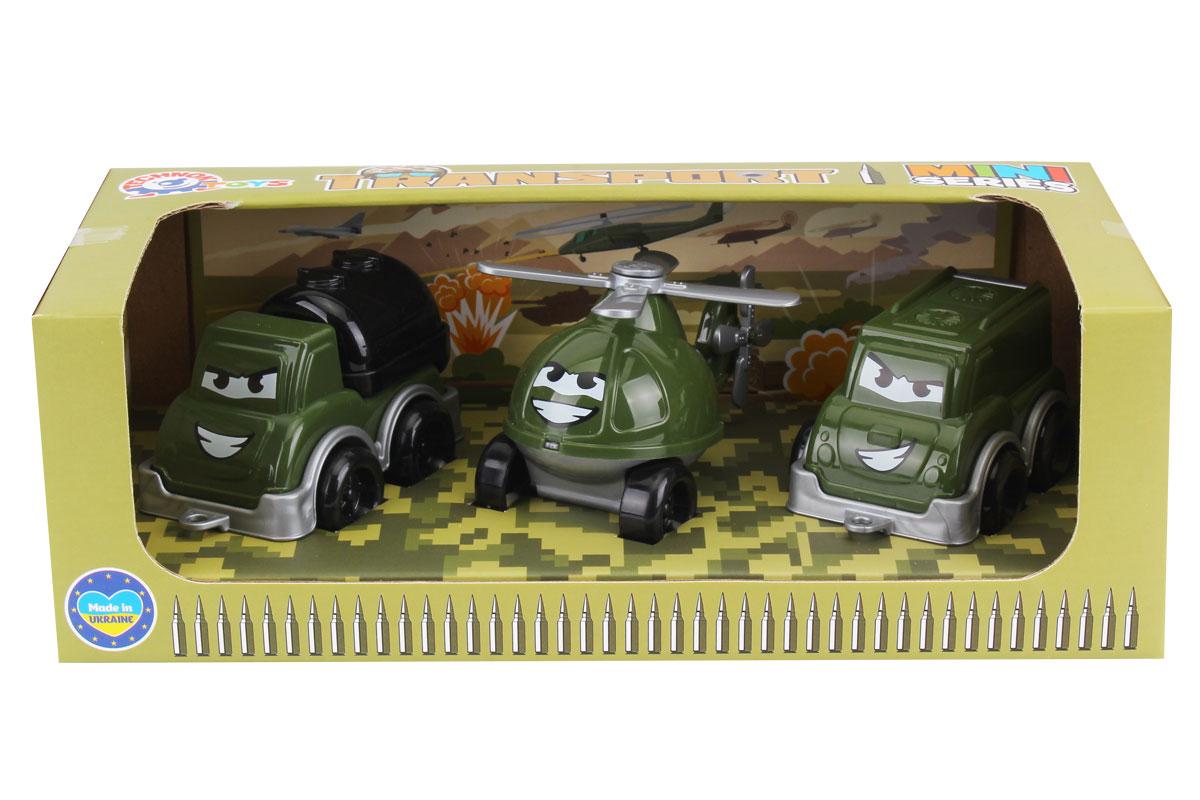 Іграшка "Воєний транспорт (бензовоз, вертоліт, мікроавтобус) Міні Технок" (9192)