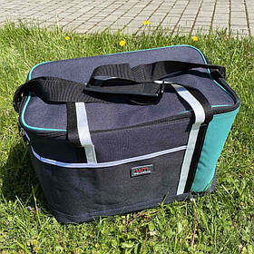 Термосумка 40*25*29 см Stenson WW01352 сіра з бірюзовим