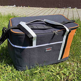 Термосумка 40*25*29 см Stenson WW01352 сіра з помаранчевим