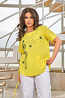 Льняная женская рубашка-блуза туника Ткань натуральный лен жатка Размер 46-48,50-52,54-56,58-60