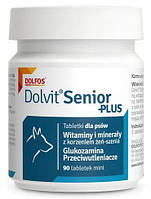 Долвит Сеньор Плюс Мини Dolvit Senior Plus Mini Dolfos витамины для пожилых маленьких собак, 90 мини таблеток