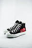 Жіночі кеди Converse Des Garcons Play High Black (Чорно-білі) Високі кеди Конверс Дес Гарконс Унісекс, фото 3