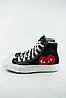 Жіночі кеди Converse Des Garcons Play High Black (Чорно-білі) Високі кеди Конверс Дес Гарконс Унісекс, фото 6