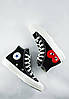 Жіночі кеди Converse Des Garcons Play High Black (Чорно-білі) Високі кеди Конверс Дес Гарконс Унісекс, фото 7