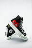 Жіночі кеди Converse Des Garcons Play High Black (Чорно-білі) Високі кеди Конверс Дес Гарконс Унісекс, фото 8