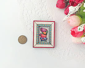Мініатюра лялькова 1:12. Вишита картина 4*5 см