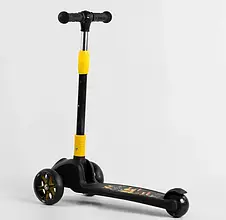 Самокат триколісний Best Scooter 15172 Жовтий (складний, підсвічування коліс), фото 4