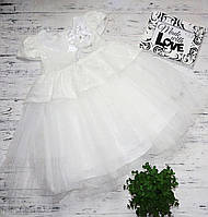 Нарядное платье белое для девочки на 6-7 лет, 122