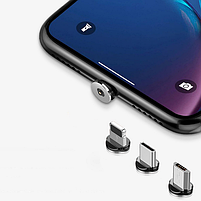 Кабель USB 3в1(Lightning/Micro USB/Type-C) ColorWay CW-CBUU020-BK 2,4A магнітний 1м чорний, фото 10
