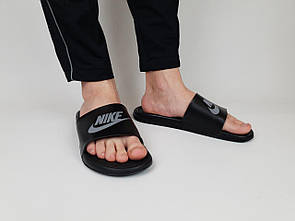 Капці чоловічі чорні Nike Benassi Black Reflective Logo (11353) 44