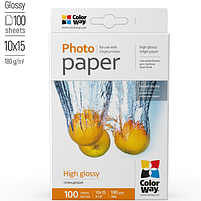 Папір 10*15см глянцевий 180г/м 100 шт ColorWay PG1801004R, фото 2