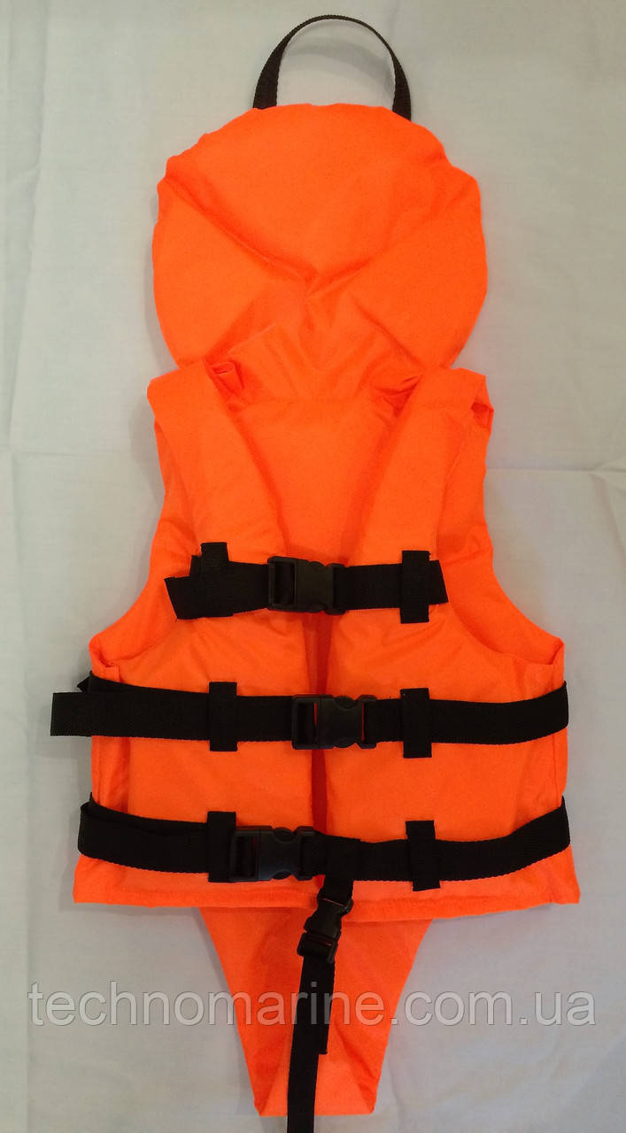 Детский спасательный страховочный жилет до 30 кг оранжевый - фото 1 - id-p314393590