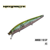 Воблер - рыболовная приманка Megabite Amigo 110 SP 110 мм, 14,3 гр, 1,0 m 6