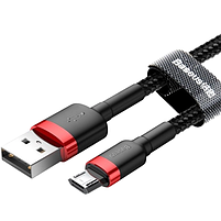 Кабель USB MicroUSB BASEUS CAMKLF-B91 Cafule 2,4A 1м червоний/чорний, фото 4