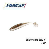 Силикон рыболовный, Съедобный силикон, Виброхвост Sawamura One'Up Shad Slim 4" 6 шт. 070