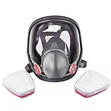 Захисна повнолицьова маска распіратор типу 3М з фільтрами, фото 8