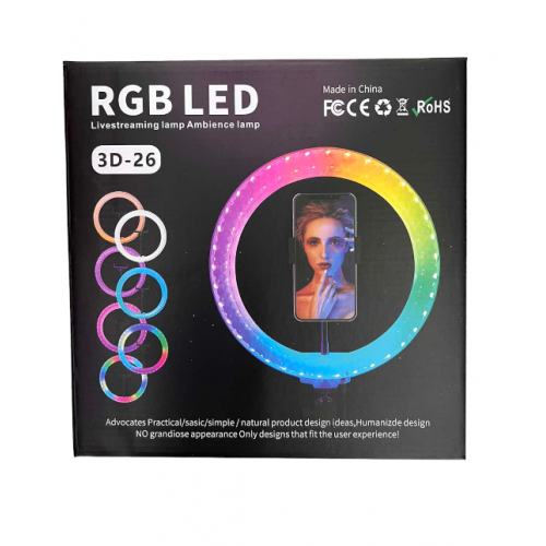 Купити Кільцева лампа RGB 3D 26см, ціна 411 ₴ - Prom.ua (ID# 1847322278)