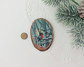 Мініатюра лялькова 1:12. Картина на зрізі дерева 9*5.9 см