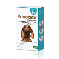 Принокат Prinocate капли от клещей и блох для собак весом от 4 кг до 10 кг , три пипетки по 1 мл