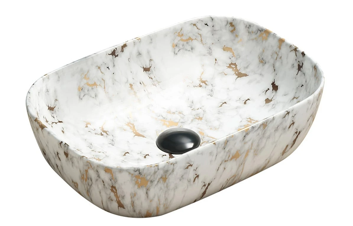 Умивальник (раковина) MEXEN RITA WHITE MARBLE MATT накладний