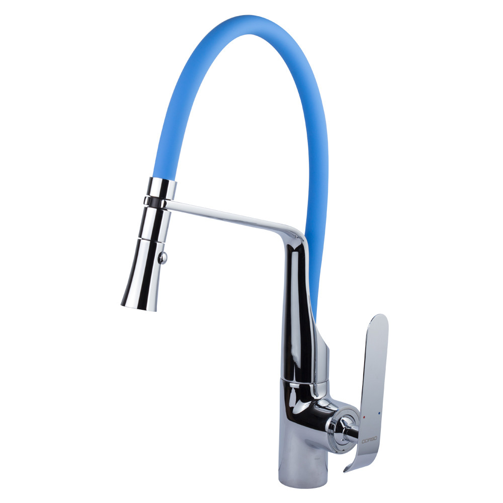 Змішувач для кухні, гнучкий силіконовий гусак ADDA (латунь, на гайці, картридж Ø35 мм) ТМ CORSO, фото 1