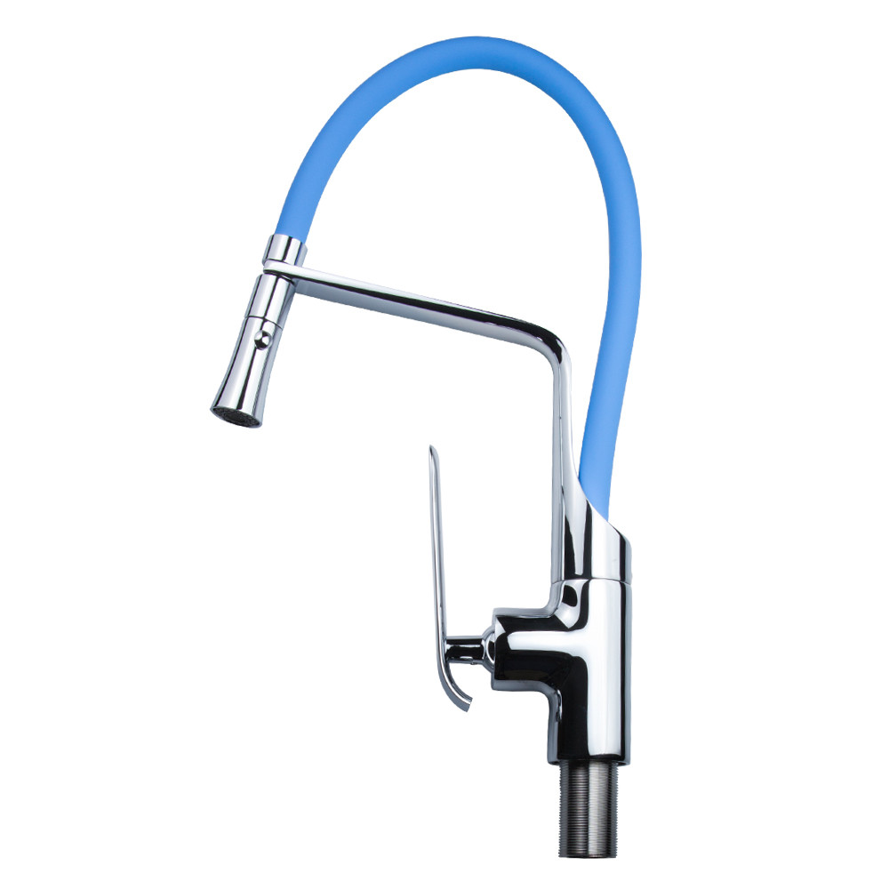 Смеситель для кухни ADDA (силиконовый излив-синий, Ø35 мм, на гайке) ТМ CORSO, фото 2